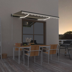 Den Ročno zložljiva tenda z LED lučmi 350x250 cm rumena in b