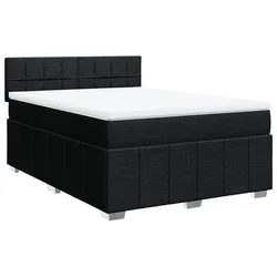 Vidaxl Box spring postelja z vzmetnico črna 160x200 cm blago