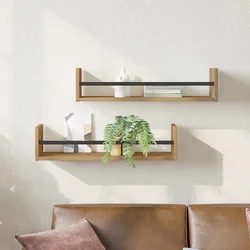 Polica na zidu Zidne 2 pcs Umjetnički hrast 60 x 16 x 14 cm