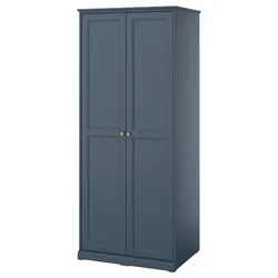 FAGELFJÄLLET Garderober s 2 vrata, tamnosiva-plava, 82x60x194 cm