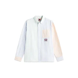 Tommy Jeans Srajca svetlo modra/smaragd/oranžna/bela