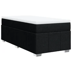 Vidaxl Box spring postelja z vzmetnico črna 90x200 cm blago