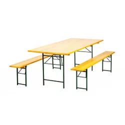 Green Bay baštenski set - sto + 2 klupe Stout (200x90cm)