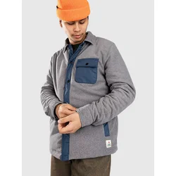 Passenger Firelight Sherpa Lined Overshirt Jacket grey marl