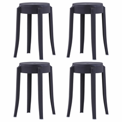 Složivi stolci 4 kom crni plastični