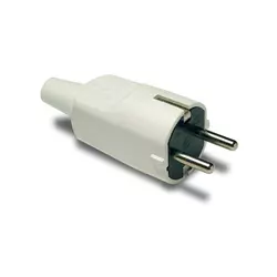 Famatel Strujni utikač 4.8mm Schuko, 2P+E, 16A/250V, bijeli - 1104-B
