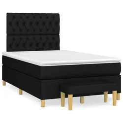 Vidaxl Box spring postelja z vzmetnico črna 120x190 cm blago