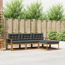 Set vanjskih sofa 4 kom. Prirodna i antracit