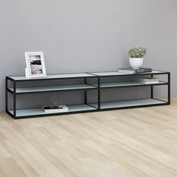 TV ormarić boja bijelog mramora 200x40x40,5 cm kaljeno staklo