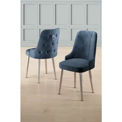 Hanah Home set trpezarijskih stolica Newa 8 kom, antracit tkanina Babyface, hromirane metalne noge