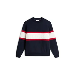 TOMMY HILFIGER Majica nočno modra/rdeča/bela