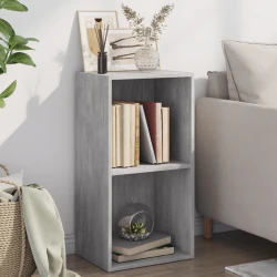 Ormarić za knjige s 2 razine boja betona 40x30x76,5 cm drveni