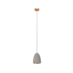 Klausen 111041 - Luster na sajli CONCRETE 1xGU10/5W/230V siva/bakrena