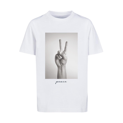 Childrens T-shirt with peace sign white