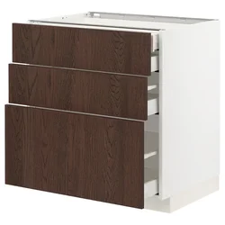 METOD/MAXIMERA Podstav omr 3lč/2nzk/1sre/1vsk prd, bela/Sinarp rjava, 80x60 cm