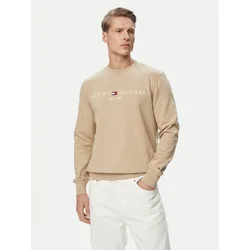 TOMMY HILFIGER Majica Logo Embroidery Flex  pesek / bela