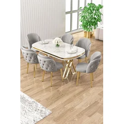 Hanah Home Trpezarijski set, 7 komada, Sivi