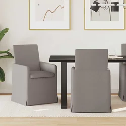 Trpezarijske stolice 2 pcs Sivo-smeđa 57 x 67 x 95 cm tkanina