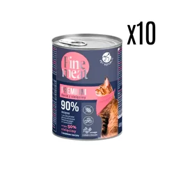 Fine Meat Vlažna hrana za mačke 400g x 10 komada, Komadići u sosu sa govedinom