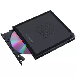 ASUS ZenDrive V1M Black - external DVD drive and writer with built-in cable-storage design, USB-C interface, compatible with Windows 11 and macOS, M-DISC support, comprehensive backup solutions included - 90DD02L0-M29000