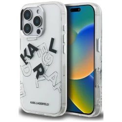 Ovitek Karl Lagerfeld IML ovitek s skicirano grafiko za iPhone 16 Pro Max prozoren (KLHCP16XHMLGFCH)