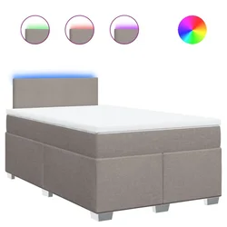 Vidaxl Box spring postelja z vzmetnico taupe 120x190 cm blago