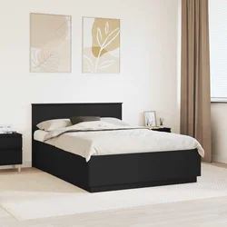Krevetna konstrukcija Crna 150 x 200 cm Konstruirano drvo