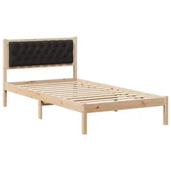 Vidaxl Konstrukcija postelje Črna 100 x 200 cm Masivno borovo les
