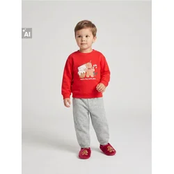 Sinsay - Pamučna božićna crewneck dukserica sa printom medenjaka - crvena