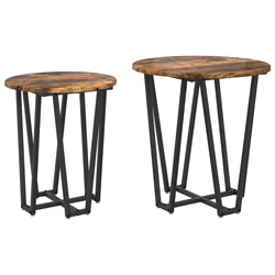 Set pomoćnih stolića 2 pcs Dimnjeni hrast i crna