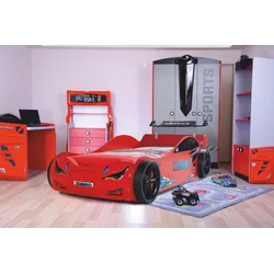 Hanah Home Dečiji krevet - auto Eko 120x60??x230cm Crni