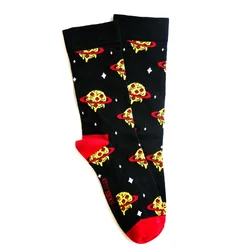 KOLY SOCKS Ženske sokne Pizza planete crne
