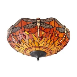 Endon 70721 - Plafonsko svetlo Tiffany DRAGONFLY 2xE27/60W/230V prečnik 41 cm