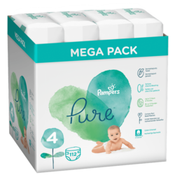 Pampers pelene Pure Protection S4, 112 kom (4x28 kom), 9-14 kg