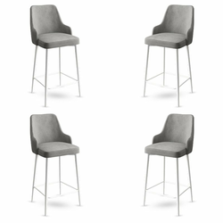 HANAH HOME Set 4 barske stolice Enox Grey White