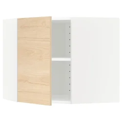 METOD Ugaoni zidni element s policama, bela/Askersund im. svetlog jasena, 68x60 cm
