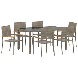 Vrtni set za objed 7 pcs Siva poliratan