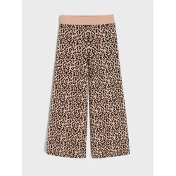 Sinsay - Wide leg pantalone sa viskozom i leopard dezenom - BEŽ