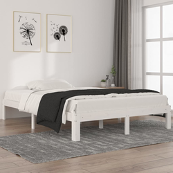 vidaXL Posteljni okvir bel iz trdne borovine 140x200 cm