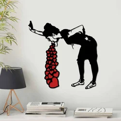 Wallity Zidna dekoracija Banksy 12, 63x61cm, Crna