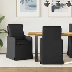 Trpezarijske stolice 2 pcs Crna 57 x 67 x 98 cm tkanina