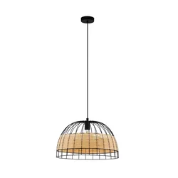 EGLO Viseća lampa ANWICK E27 50 cm crna/ratan 43312