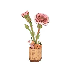 RoboTime 3D lesena sestavljanka Pink Carnation
