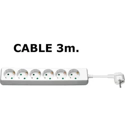 MicroConnect 6-polna Schuko vtičnica 3M bela