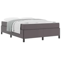 Vidaxl Konstrukcija postelje z vzmetnico Siva 140 x 190 cm blago