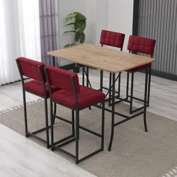 Hanah Home Set barskih stolova i stolica, 110 x 92 x 70 cm, 5 delova, Bordo
