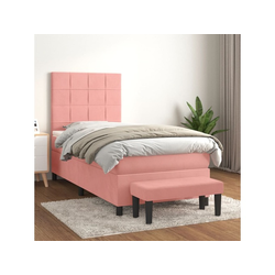 Box spring krevet s madracem ružičasti 90x190 cm baršunasti