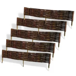 Box KOMPLET 5 pletenih vrtnih obrob. Vrtna palisada. Pletena ograja 100 cm