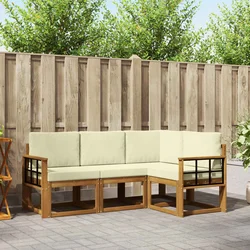 Set vanjskih sofa 4 kom. Prirodna i krem