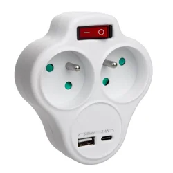 Maclean Električna vtičnica z 2x USB tipa E, MCE336